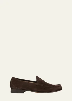 TOM FORDMen's York Suede Penny Loafers