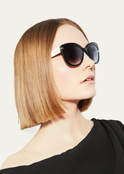 TOM FORDAlistair Two-Tone Squared Cat-Eye Sunglasses