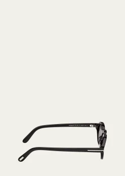 TOM FORDMen's Aristotele-02 Acetate Round Sunglasses