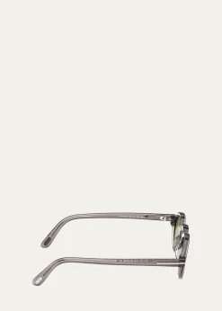 TOM FORDMen's Aristotele-02 Acetate Round Sunglasses