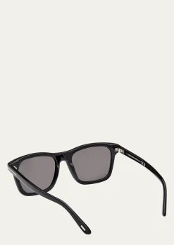 TOM FORDMen's Barron Acetate Square Sunglasses