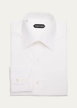 TOM FORDMen's Cotton Point-Collar Dress Shirt