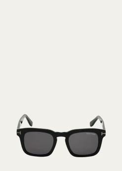 TOM FORDMen's Dax Square Solid Acetate Sunglasses