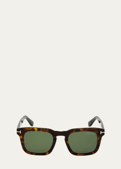 TOM FORDMen's Dax Square Tortoiseshell Sunglasses