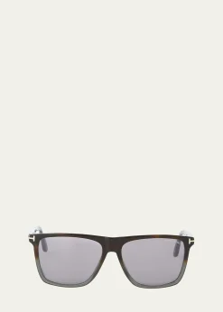 TOM FORDMen's Fletcher Square Plastic Sunglasses