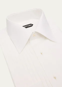 TOM FORDMen's French Cuff Pleated Dress Shirt