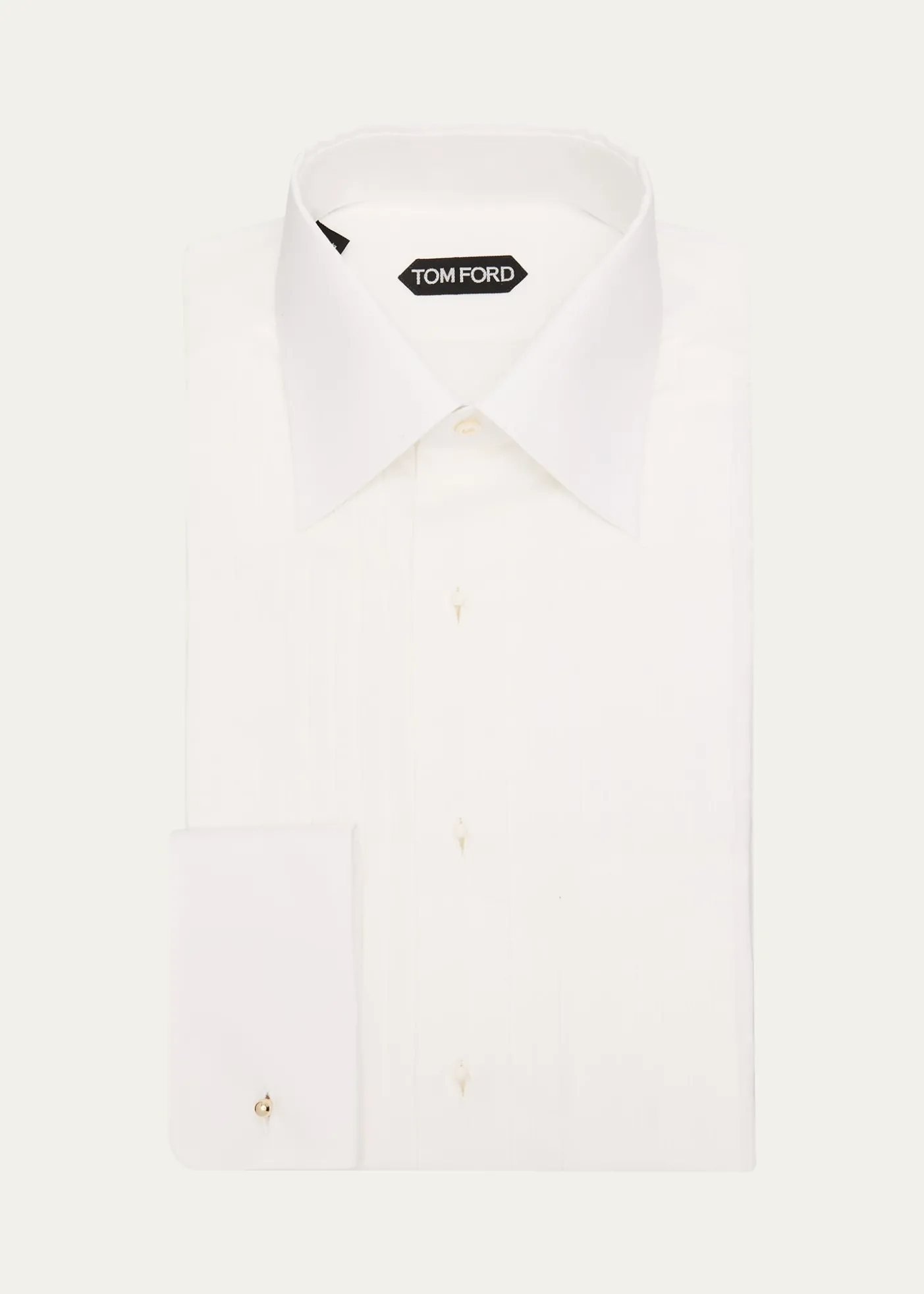 TOM FORDMen's French Cuff Pleated Dress Shirt