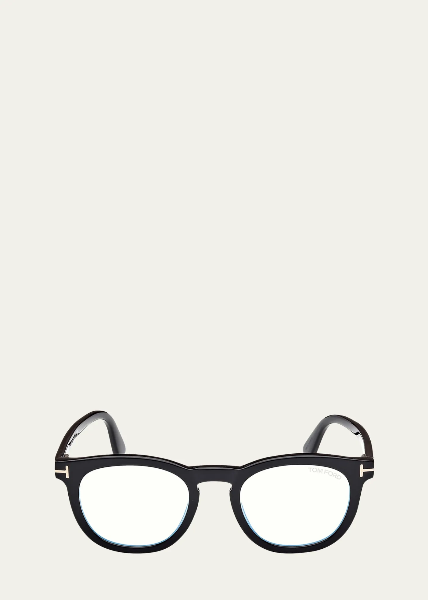 TOM FORDMen's FT5993-BM Round Blue-Block Optical Frames with Magnetic Sunglasses Clip
