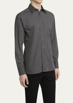 TOM FORDMen's Geometric Cotton Voile Sport Shirt