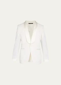 TOM FORDMen's Grain de Poudre Shawl Dinner Jacket