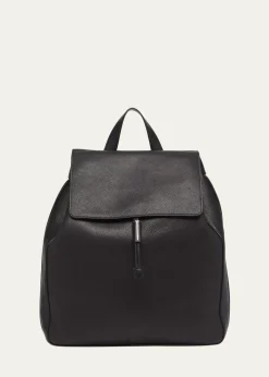 TOM FORDMen's Grained Leather T-Line Flap Backpack