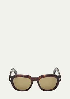 TOM FORDMen's Icon Collection Acetate Square Sunglasses