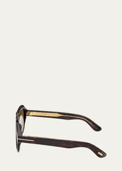 TOM FORDMen's Icon Collection Acetate Aviator Sunglasses