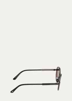 TOM FORDMen's Jet-02 Metal Round Sunglasses