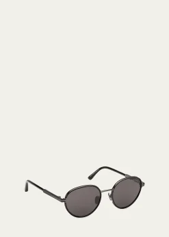 TOM FORDMen's Jet-02 Metal Round Sunglasses