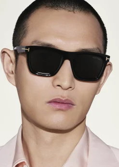 TOM FORDMen's Lelio Acetate Square Sunglasses