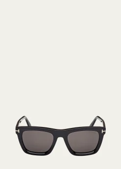 TOM FORDMen's Lelio Acetate Square Sunglasses