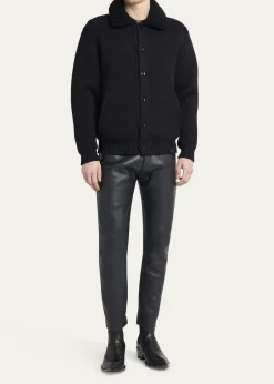TOM FORDMen's Python-Embossed Leather Boots