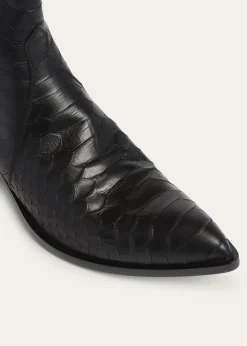 TOM FORDMen's Python-Embossed Leather Boots