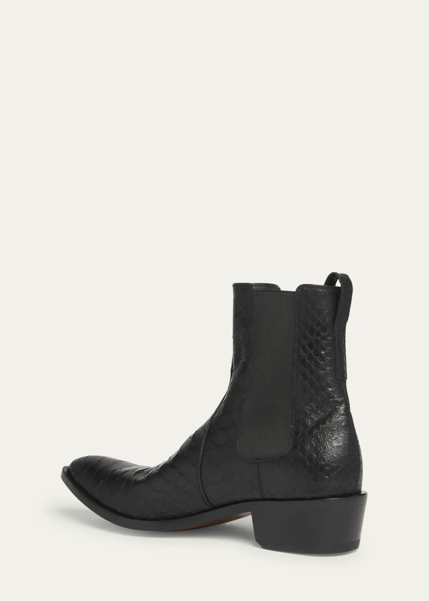 TOM FORDMen's Python-Embossed Leather Boots