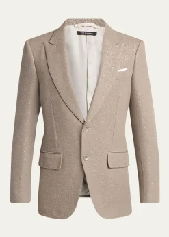 TOM FORDMen's Sequin Boucle Peak Lapel Sport Coat