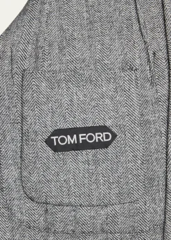 TOM FORDMen's Sharkskin Herringbone Double Splittable Jacket