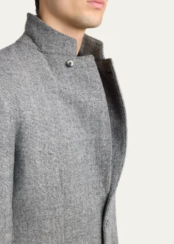TOM FORDMen's Sharkskin Herringbone Double Splittable Jacket