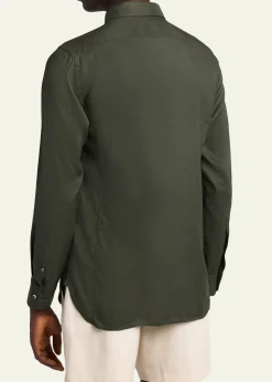 TOM FORDMen's Slim-Fit Gabardine Button-Down Shirt