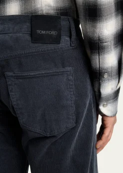 TOM FORDMen's Slim-Fit Stretch Black Denim Five-Pocket Pants