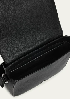 TOM FORDMen's Soft Grain Leather Flap Messenger Bag