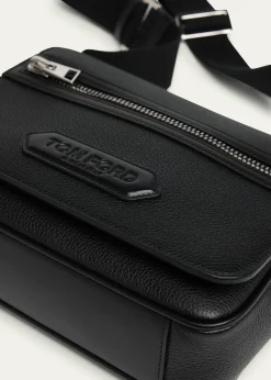 TOM FORDMen's Soft Grain Leather Flap Messenger Bag