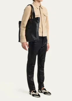 TOM FORDMen's Soft Leather North-South Tote Bag