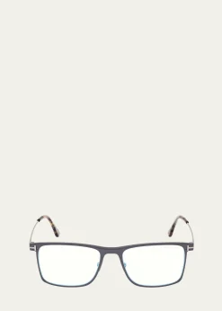 TOM FORDMen's T-Hinge Metal Square Sunglasses