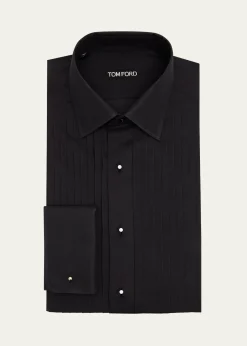 TOM FORDMen's Voile Plisse Pastron Dress Shirt