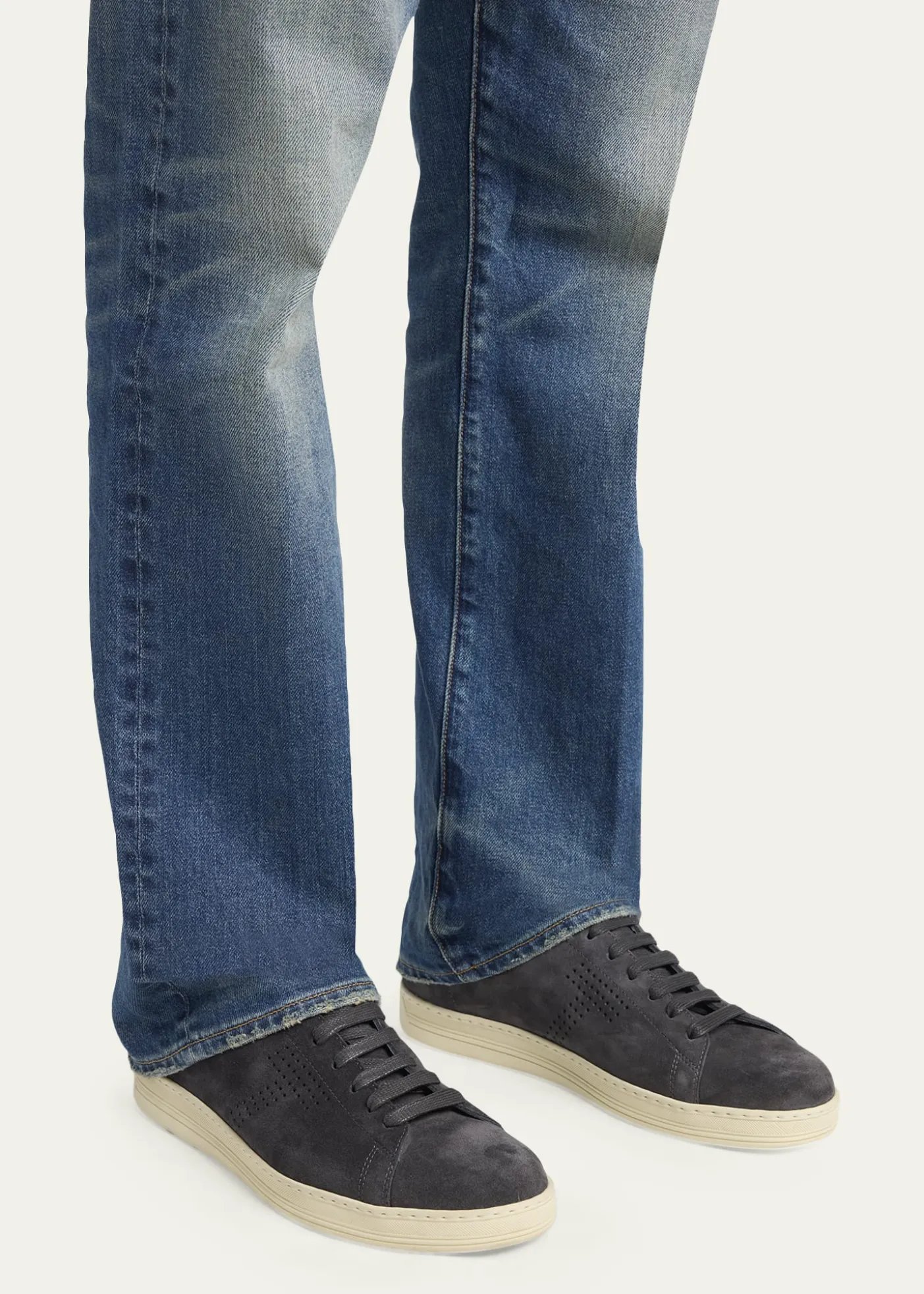 TOM FORDMen's Warwick Suede Low-Top Sneakers