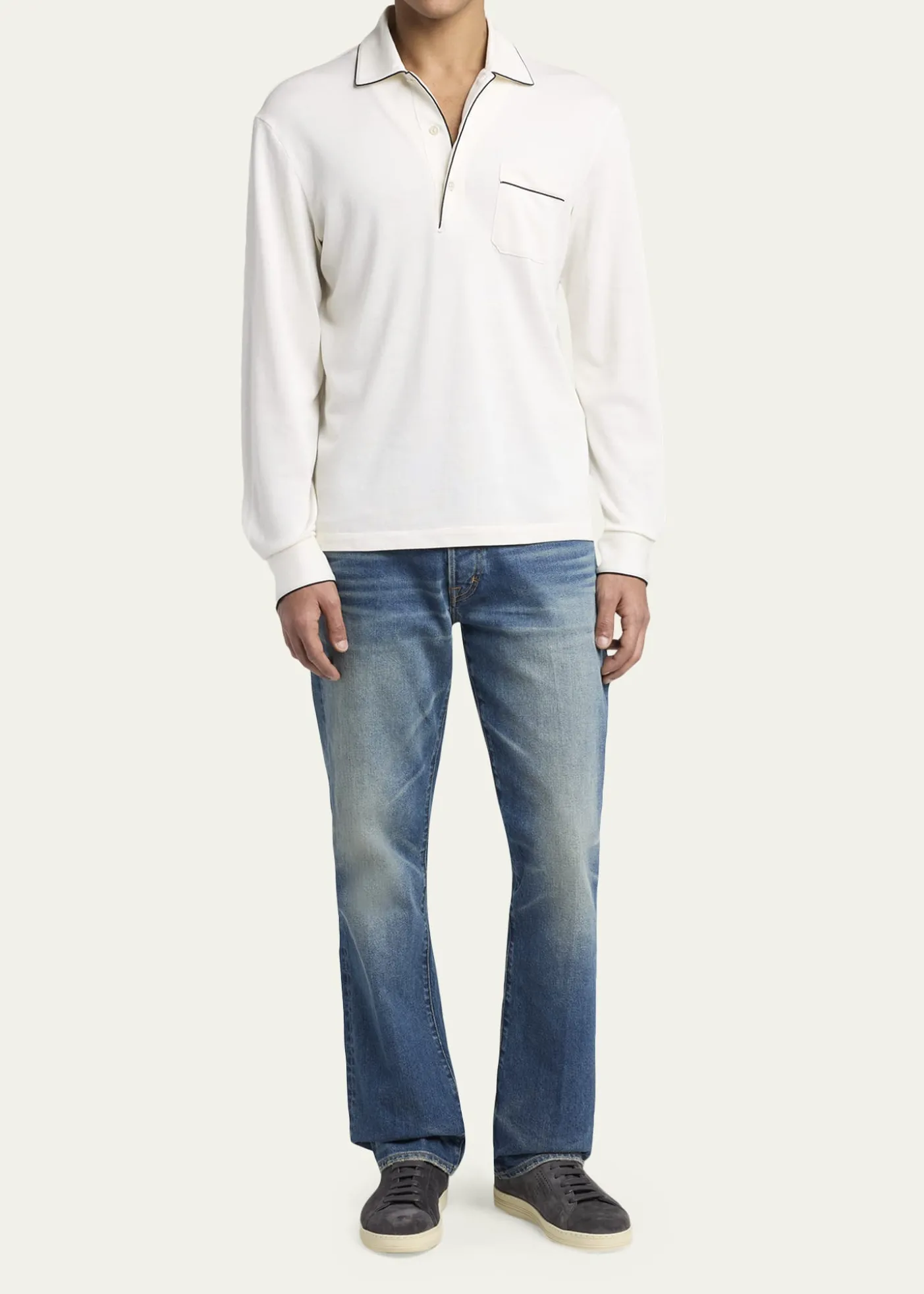 TOM FORDMen's Warwick Suede Low-Top Sneakers
