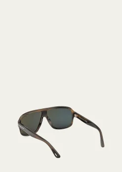 TOM FORDMen's William-02 Acetate Rectangle Sunglasses