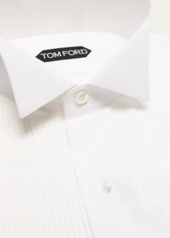 TOM FORDMen's Wingtip Plisse Formal Shirt