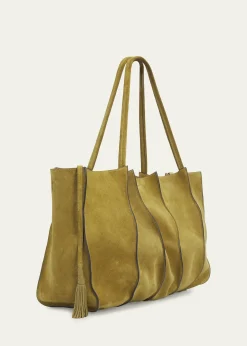 Ulla JohnsonAdria Large Wavy Suede Tote Bag