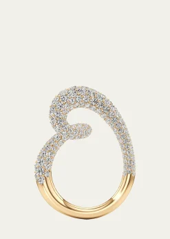 UnsaidWhirlwind Half Lab-Grown Diamond Pave Ring in 18K Yellow Gold
