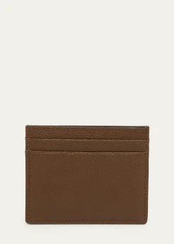 Valentino GaravaniFloral-Embroidered Denim & Leather Card Holder
