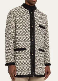 Valentino GaravaniGeometric Woven Collarless Jacket