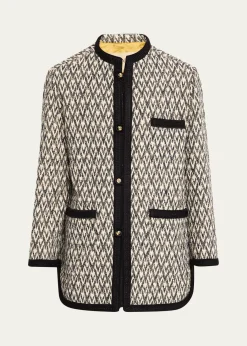 Valentino GaravaniGeometric Woven Collarless Jacket