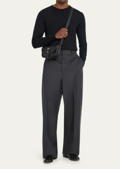 Valentino GaravaniMen's Antibes Small Leather Crossbody Bag