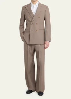 Valentino GaravaniMen's Double-Pleated Wool Trousers