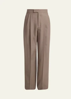 Valentino GaravaniMen's Double-Pleated Wool Trousers