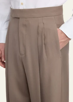 Valentino GaravaniMen's Double-Pleated Wool Trousers