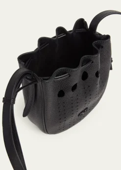 Valentino GaravaniMen's Medium Drawstring Shoulder Bag in Grained Leather