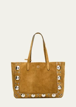 Valentino GaravaniMen's Nellcote Large Studded Suede Tote Bag
