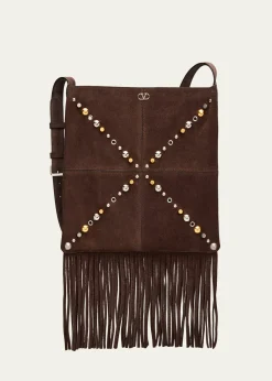 Valentino GaravaniMen's Nellcote Studded Suede Belt Bag